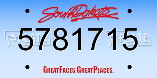 5781715 South Dakota License Plate