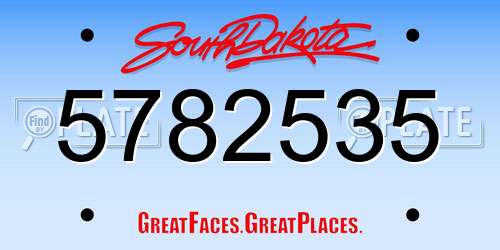 5782535 South Dakota License Plate