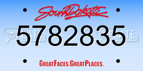 5782835 South Dakota License Plate