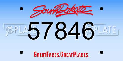 57846 South Dakota License Plate