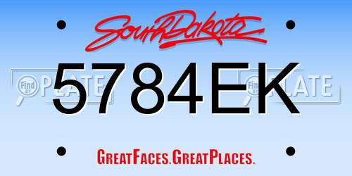 5784EK South Dakota License Plate
