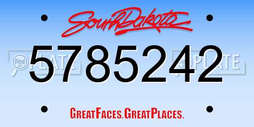 5785242 South Dakota License Plate
