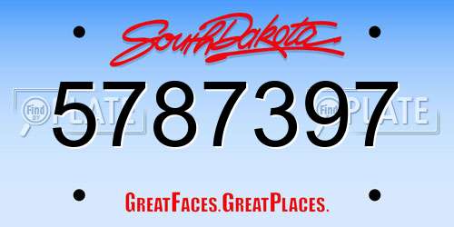 5787397 South Dakota License Plate