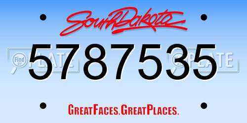 5787535 South Dakota License Plate
