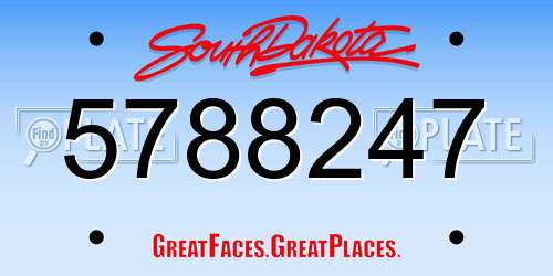 5788247 South Dakota License Plate