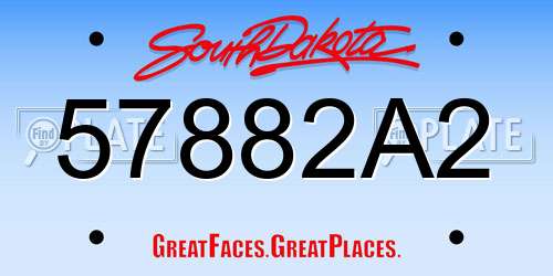 57882A2 South Dakota License Plate