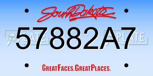57882A7 South Dakota License Plate