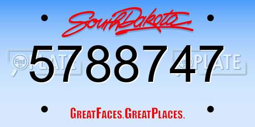 5788747 South Dakota License Plate