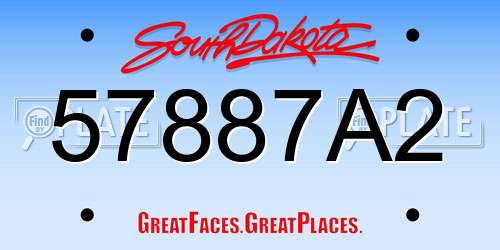 57887A2 South Dakota License Plate