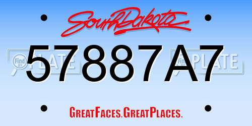 57887A7 South Dakota License Plate