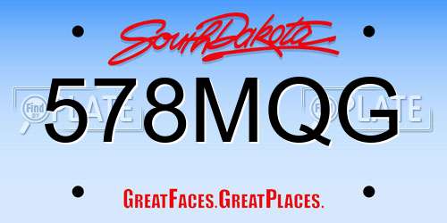 578MQG South Dakota License Plate