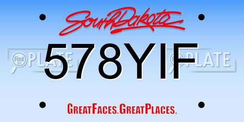 578YIF South Dakota License Plate