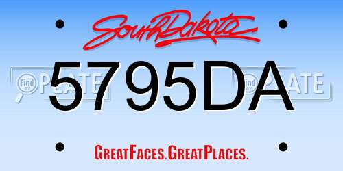 5795DA South Dakota License Plate