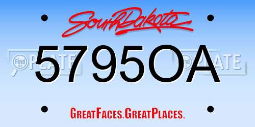 5795OA South Dakota License Plate