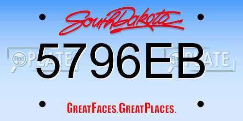 5796EB South Dakota License Plate
