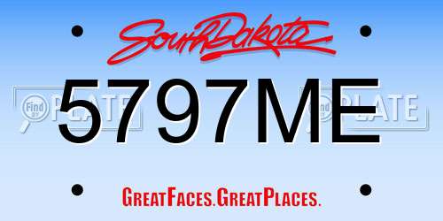 5797ME South Dakota License Plate