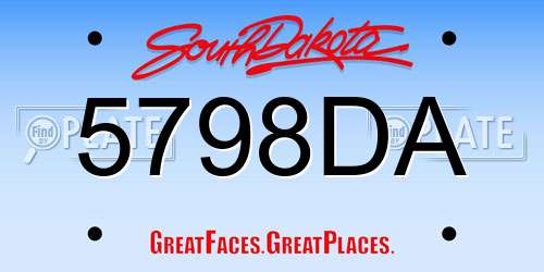 5798DA South Dakota License Plate