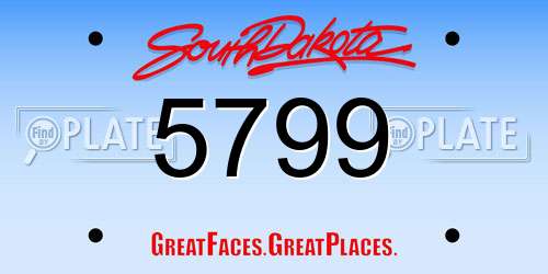 5799 South Dakota License Plate