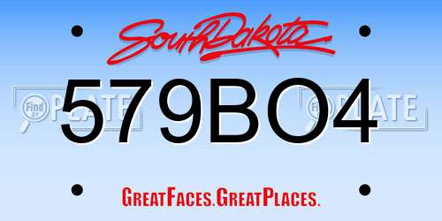 579BO4 South Dakota License Plate