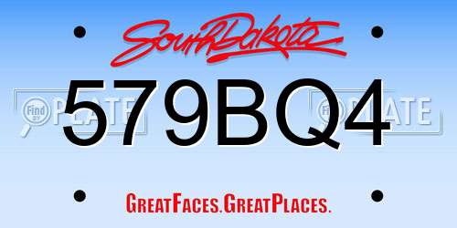 579BQ4 South Dakota License Plate