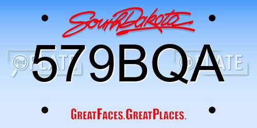 579BQA South Dakota License Plate