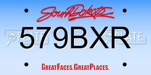 579BXR South Dakota License Plate