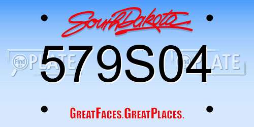 579S04 South Dakota License Plate