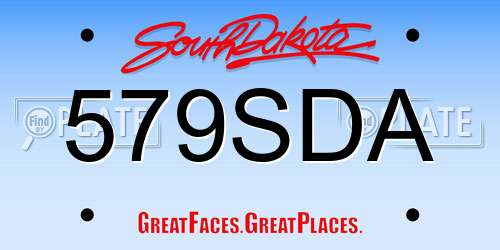 579SDA South Dakota License Plate