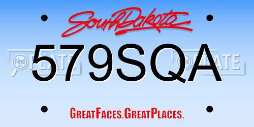 579SQA South Dakota License Plate
