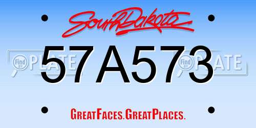57A573 South Dakota License Plate