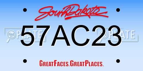 57AC23 South Dakota License Plate