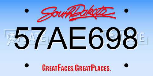 57AE698 South Dakota License Plate