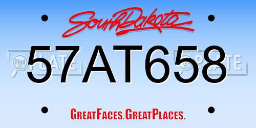 57AT658 South Dakota License Plate