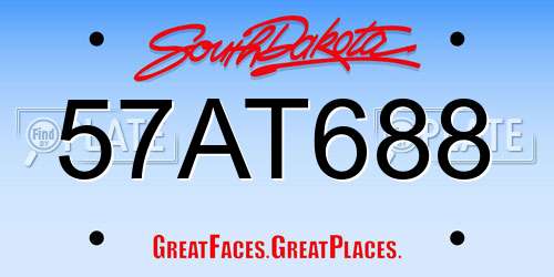 57AT688 South Dakota License Plate