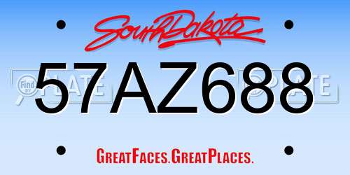 57AZ688 South Dakota License Plate