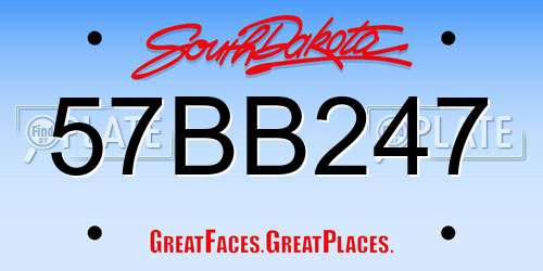 57BB247 South Dakota License Plate