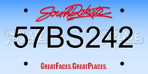 57BS242 South Dakota License Plate