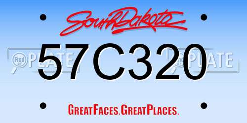 57C320 South Dakota License Plate