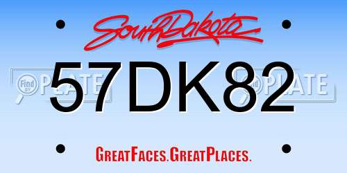 57DK82 South Dakota License Plate