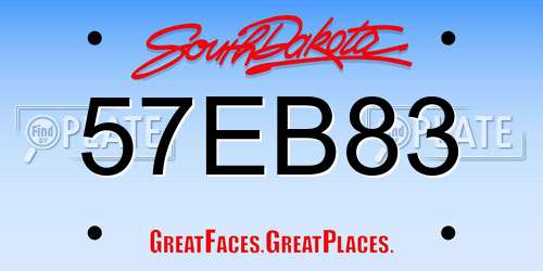 57EB83 South Dakota License Plate