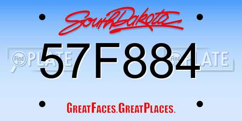 57F884 South Dakota License Plate