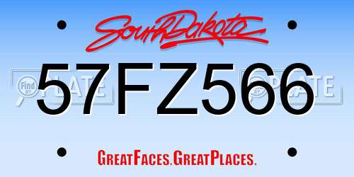 57FZ566 South Dakota License Plate