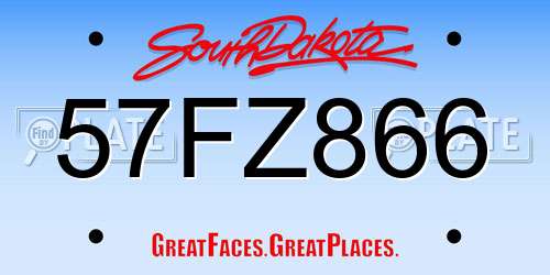 57FZ866 South Dakota License Plate