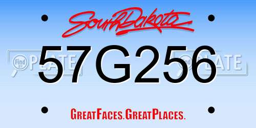 57G256 South Dakota License Plate