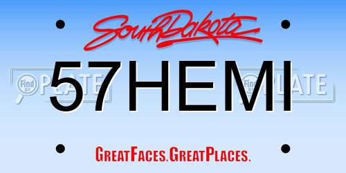57HEMI South Dakota License Plate