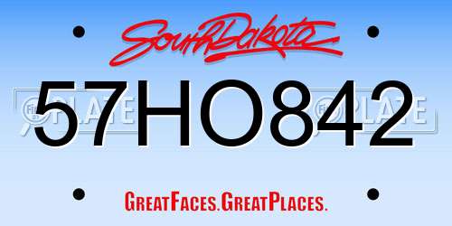57HO842 South Dakota License Plate