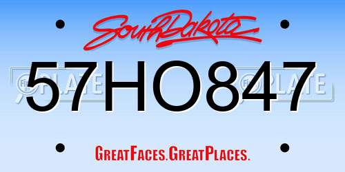 57HO847 South Dakota License Plate