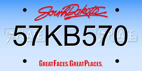 57KB570 South Dakota License Plate