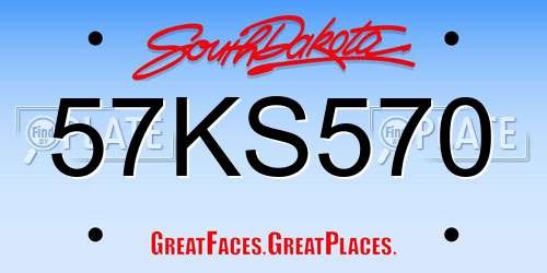 57KS570 South Dakota License Plate