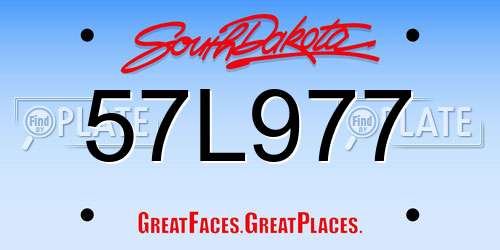 57L977 South Dakota License Plate